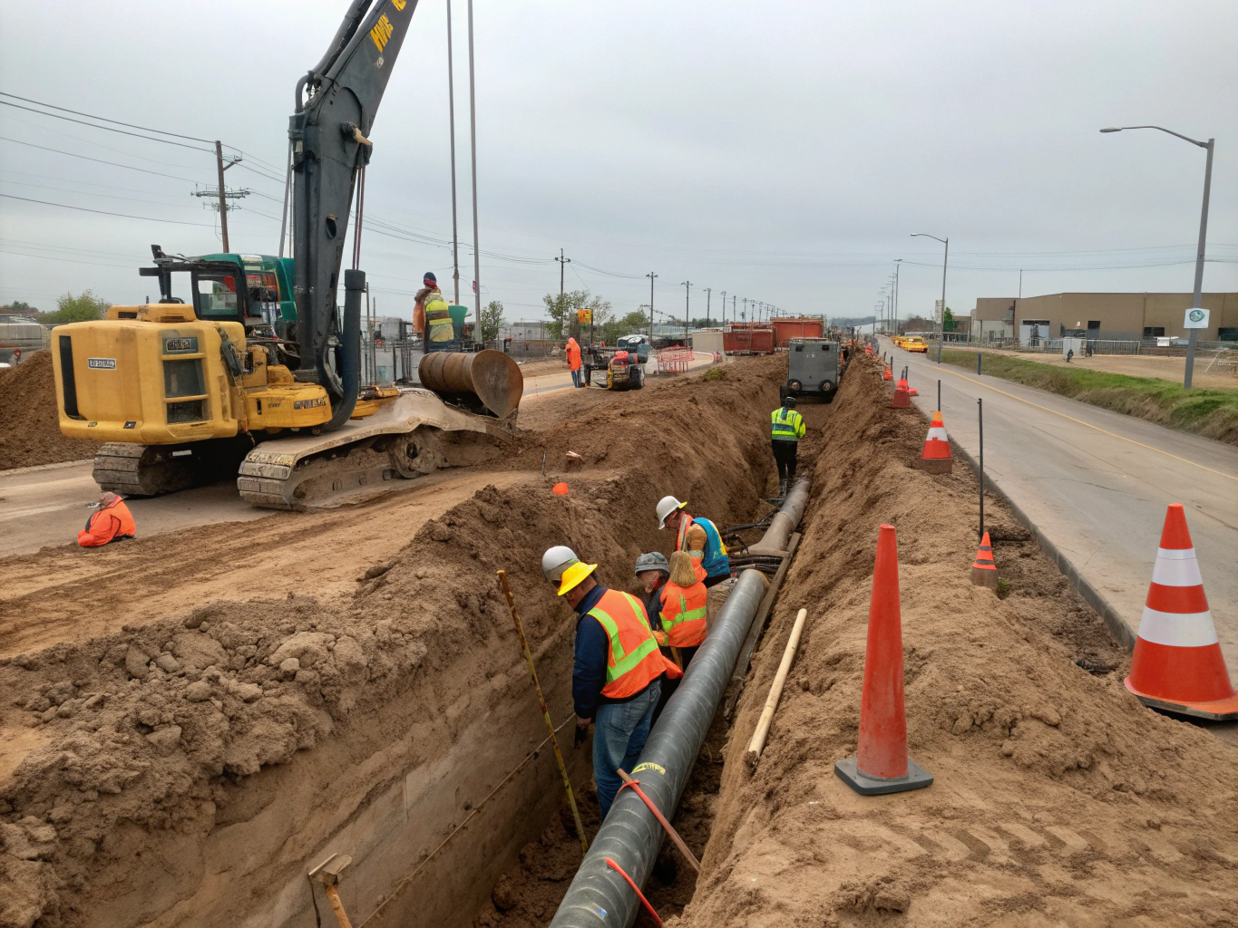 Trenchless residential sewer line pipe replacement project