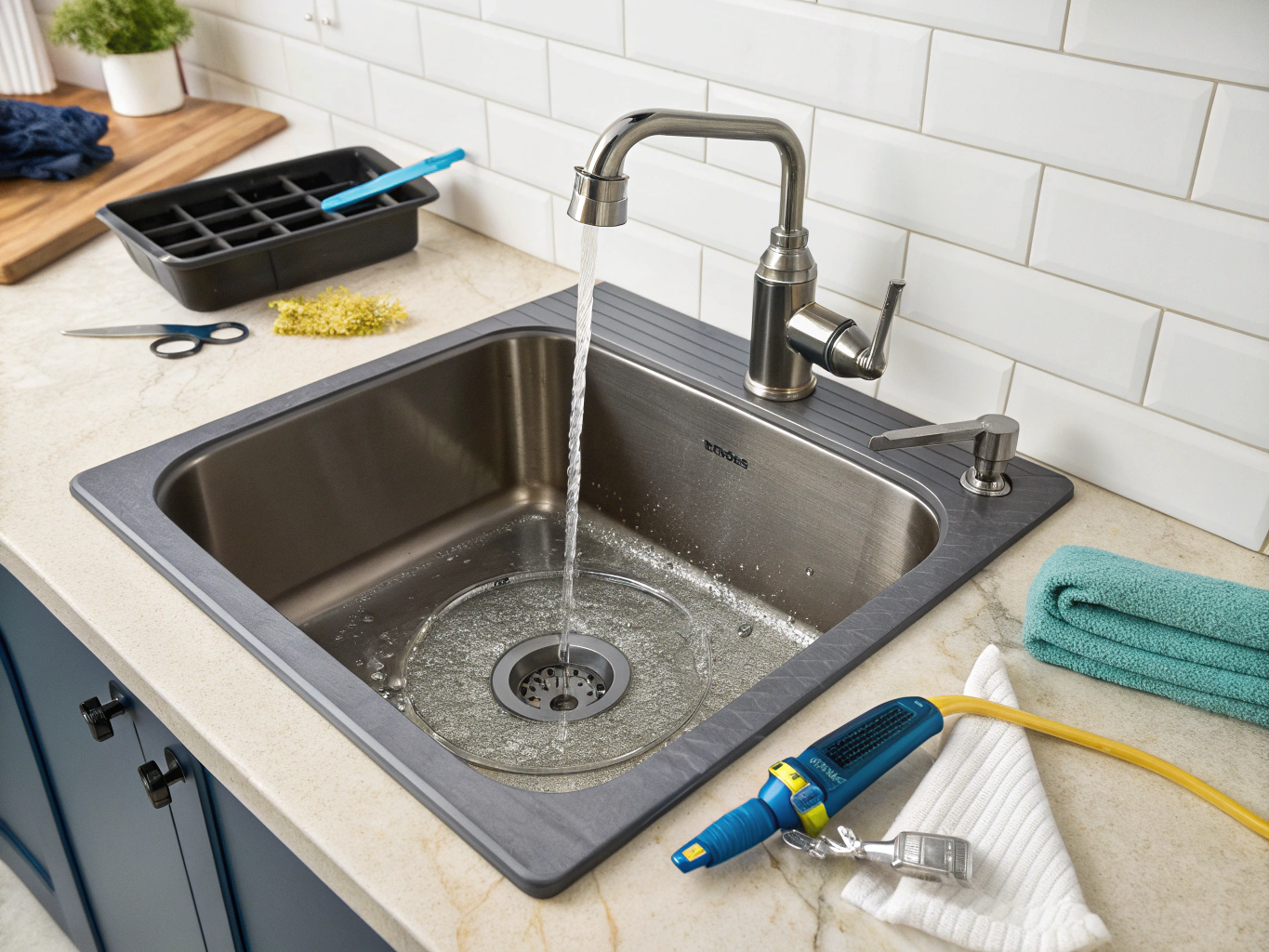 Stainless steel plumbing fixtures and drain repair